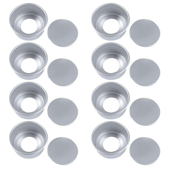 RENACLIPY 8Pcs Plated Silver Deep Round Baking Pan with Removable Bottom for Kitchen Use