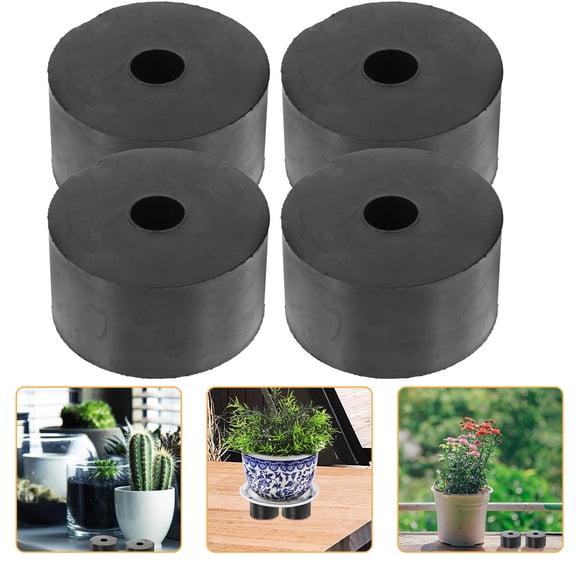 RENACLIPY 8Pcs Pot Lifters for Outdoor Plants Rubber Black Increase Airflow Gardening