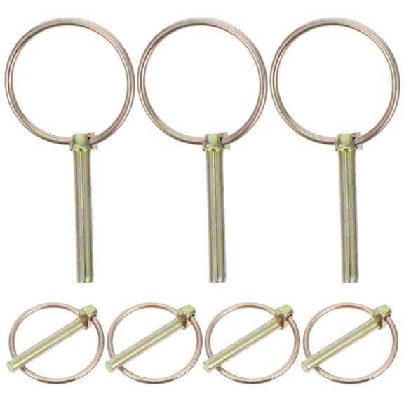 RENACLIPY 8Pcs Heavy Duty Golden Lynch Pin with Rings for Trailer Quick Release and Farm Equipment
