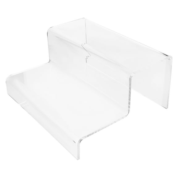 RENACLIPY Acrylic Display Stand Two Tier Riser Clear Design for Retail and Countertop