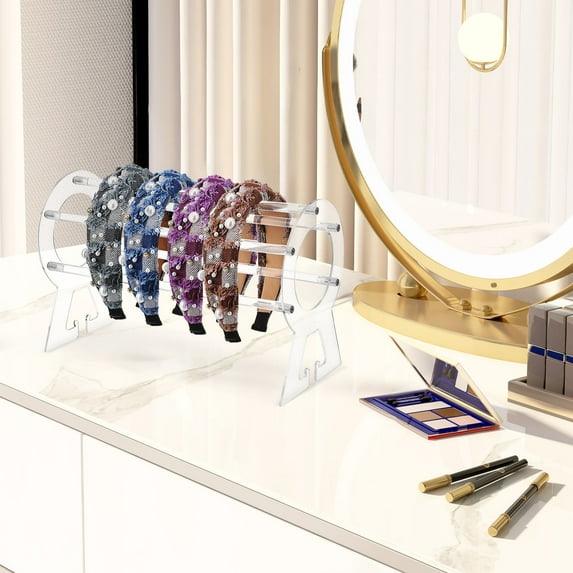 RENACLIPY Clear Acrylic Headband Organizer Stand Versatile Design Easy Setup