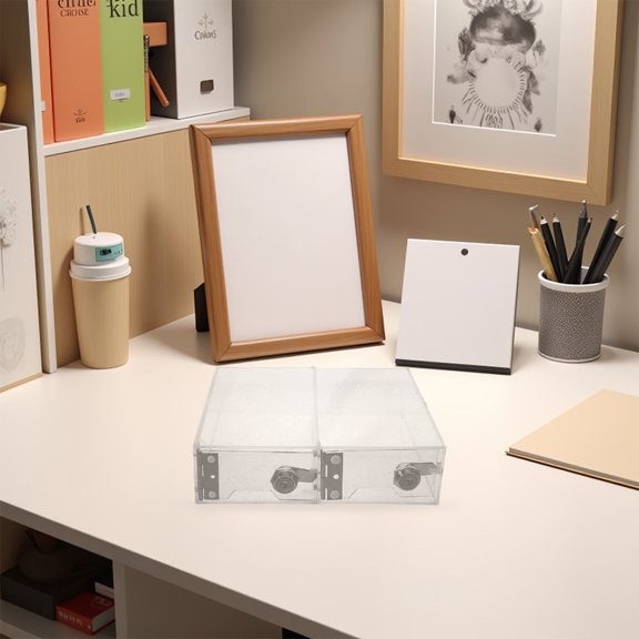 RENACLIPY Acrylic Transparent Storage Cabinet with Lock for Office Phone and Personal Item Safety