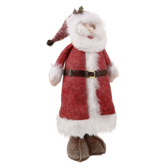 RENACLIPY Standing Santa Claus Ornament Santa Claus Plush Doll Red Fiber Adjustable Height Office Display 1Set