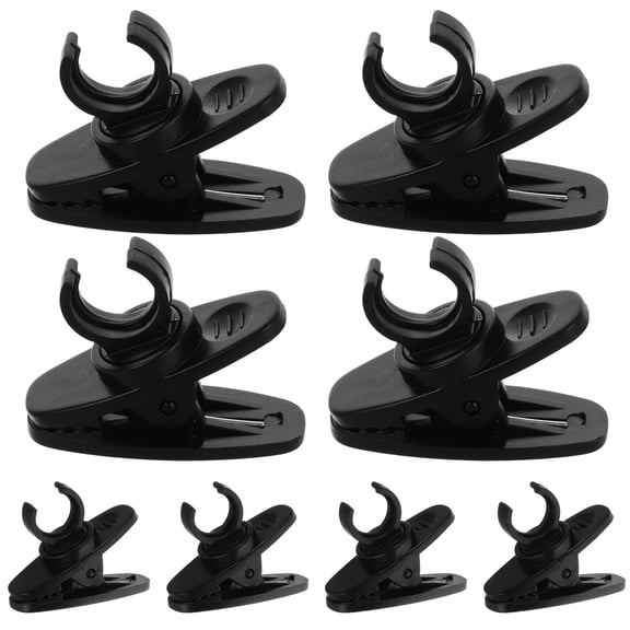 RENACLIPY 10Pcs Black Lapel Microphone Clips with Rotatable Holders for Recording and Lavalier Mic Compatibility