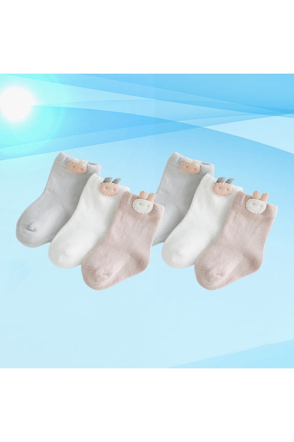 3 Pairs Boys Combed Cotton Socks Breathable Baby Stockings Assorted Colors Comfortable Kids Socks