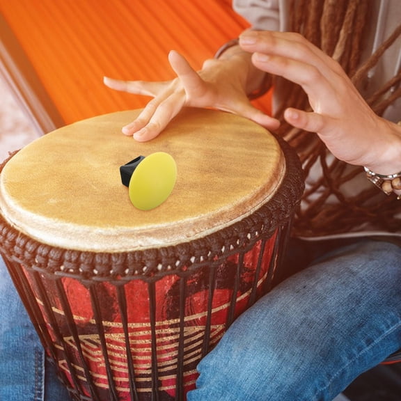 RENACLIPY African Drum Shaker Instrument Yellow Finger Sand Hammer for Rhythm Music Practice