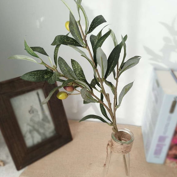 RENACLIPY Set of 6 Artificial Olive Branches Greenery Stems for Wedding, Home Decor, Floral Arrangements, and Crafts