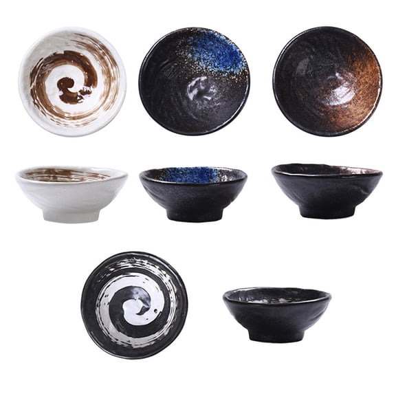RENACLIPY 4-Piece Ceramic Dipping Bowl Set in Mixed Colors, Perfect for Sauces, Condiments, and Home Entertaining