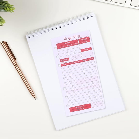RENACLIPY Portable Budget Planner Inserts with Assorted Thick Colorful Sheets for Daily Expense Tracking and Personal Finance Organization