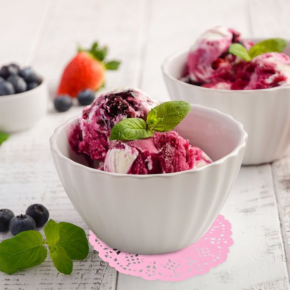 RENACLIPY Assorted Color Lace Paper Placemats Oil Proof Decorative Paper Doilies for Home and Party Table Decor