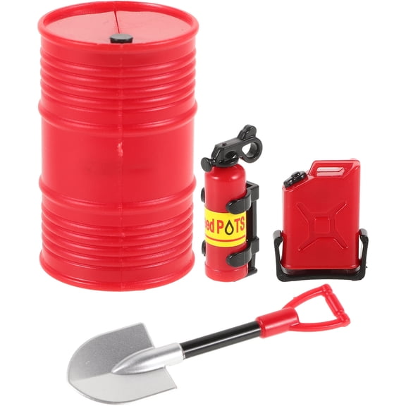 RENACLIPY RC Car Accessory Set 1/24 Scale with Tank, , Oil Drum, Spade for Model Decoration