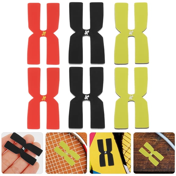 RENACLIPY H-Shaped Weighted Pads for Tennis Rackets, Silicone Material, Assorted Colors, 6 Pieces, Improve Swing Balance