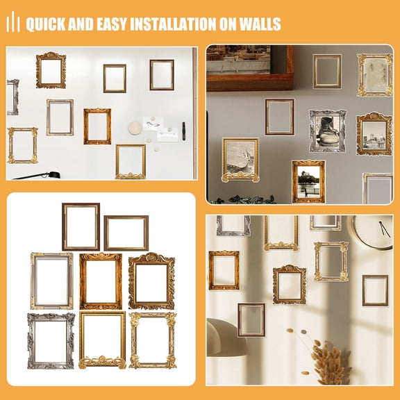RENACLIPY Vintage Photo Frame Stickers, Assorted Color PVC Wall Decals for Home, Office, and Room Decoration