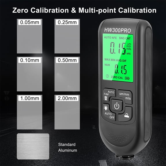 RENACLIPY Digital Paint Thickness Gauge with Backlight for Accurate Car Coating Measurement, Black Handheld Tester