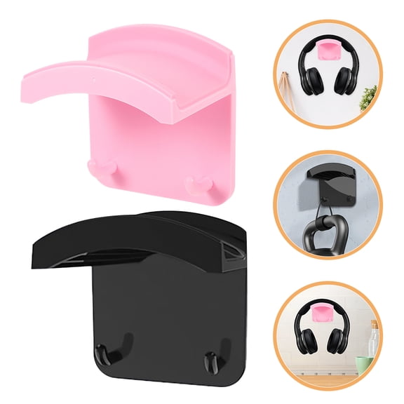 RENACLIPY 2-Pack Headphone Hooks for Gaming and School Desk, ABS Plastic, Assorted Colors for Organization