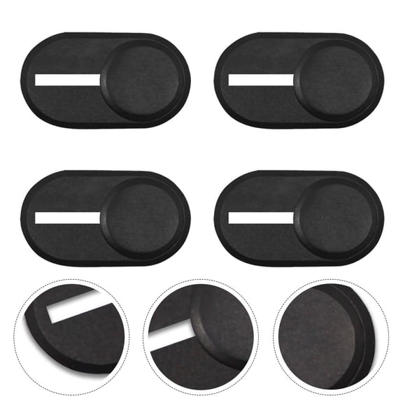 RENACLIPY Back to School 4 PCS Slide Webcam Privacy Cover Black Plastic Anti-peep for Mobile Phone Daily Use