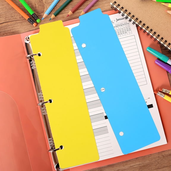 RENACLIPY 5Pcs Plastic Binder Dividers with Detachable Tabs Assorted Colors for Notebook and Planner
