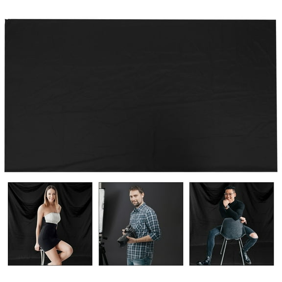 RENACLIPY Black Polyester Photography Backdrop Cloth for Studio and Photo Shoots, 1 Piece Background