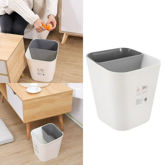 RENACLIPY Plastic Trash Can Dual Compartment Design for Home Garbage Sorting