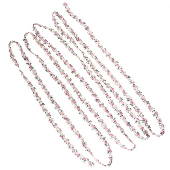 RENACLIPY Embroidered Pink Rose Trim Ribbon Floral Appliques for Wedding and Crafts