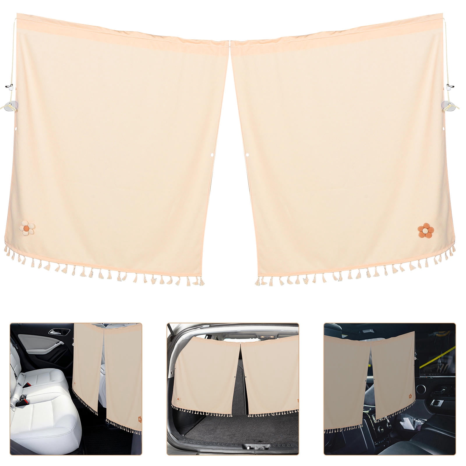 RENACLIPY Car Beige Privacy Divider Curtain Backseat Blackout for ...