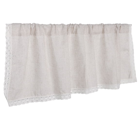 RENACLIPY Rustic Farmhouse Style Curtain Valance for Kitchen and Bathroom Window Made of Cotton Linen