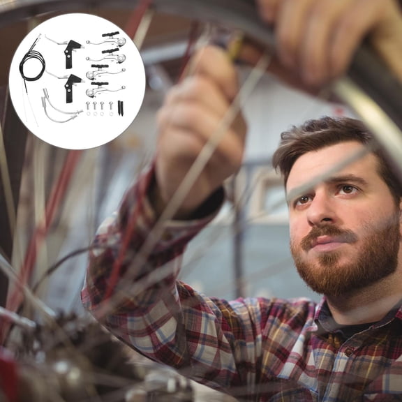 RENACLIPY Bike Cable Set 1Set White Aluminum Alloy Bicycle Disc Brake for Bicycle Riding