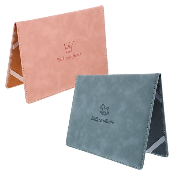 RENACLIPY 2-Pack Portable Document Holders for Birth Certificates, Protective Sleeves in Assorted Colors, and Lightweight