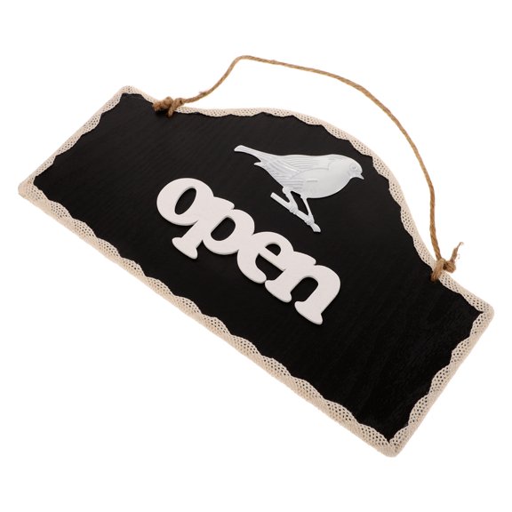 RENACLIPY Black DoubleSided Open Closed Sign with Bird Pattern Decor for Home Entrance 12.0x6.0 Inches