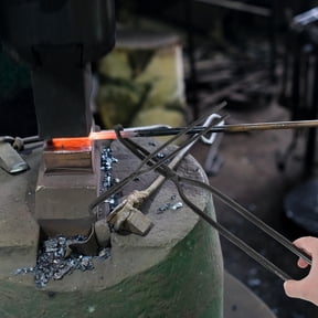 RENACLIPY Black Forging Crucible Tongs with Handle and Iron Construction for Metalworking