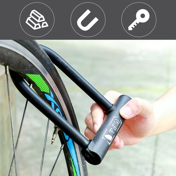 RENACLIPY Black Key Unlocking Bike Lock U Shackle with Quick Release for Bike Security