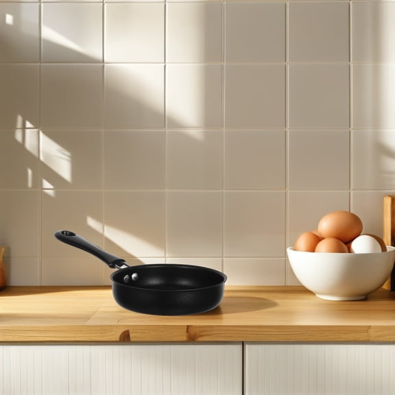 RENACLIPY Small Nonstick Skillet with Lid, Perfect for Cooking Pancakes, Eggs, and More, Black