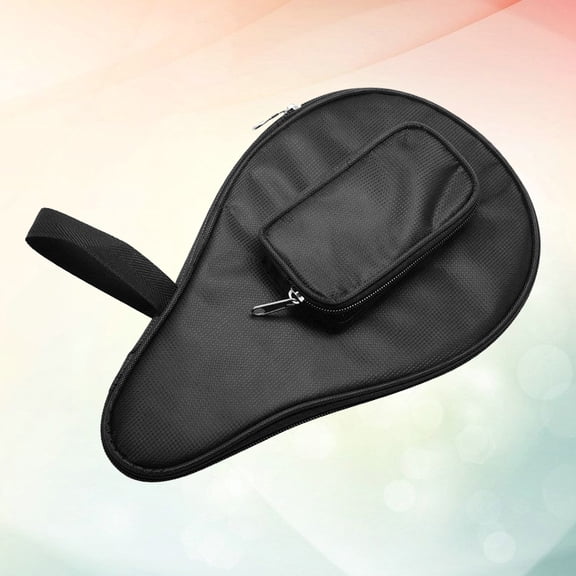 RENACLIPY Table Tennis Racket Bag Black Nylon Case with Rubber for Storage and Transport
