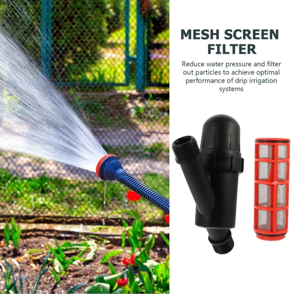 RENACLIPY Black Plastic 1 Inch Mesh Filter for Home Gardening Irrigation with Detachable Cleaning Feature