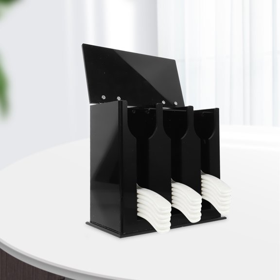 RENACLIPY Black Plastic Utensil Holder with Punch Free Design for Kitchen Spoon and Ladle Storage