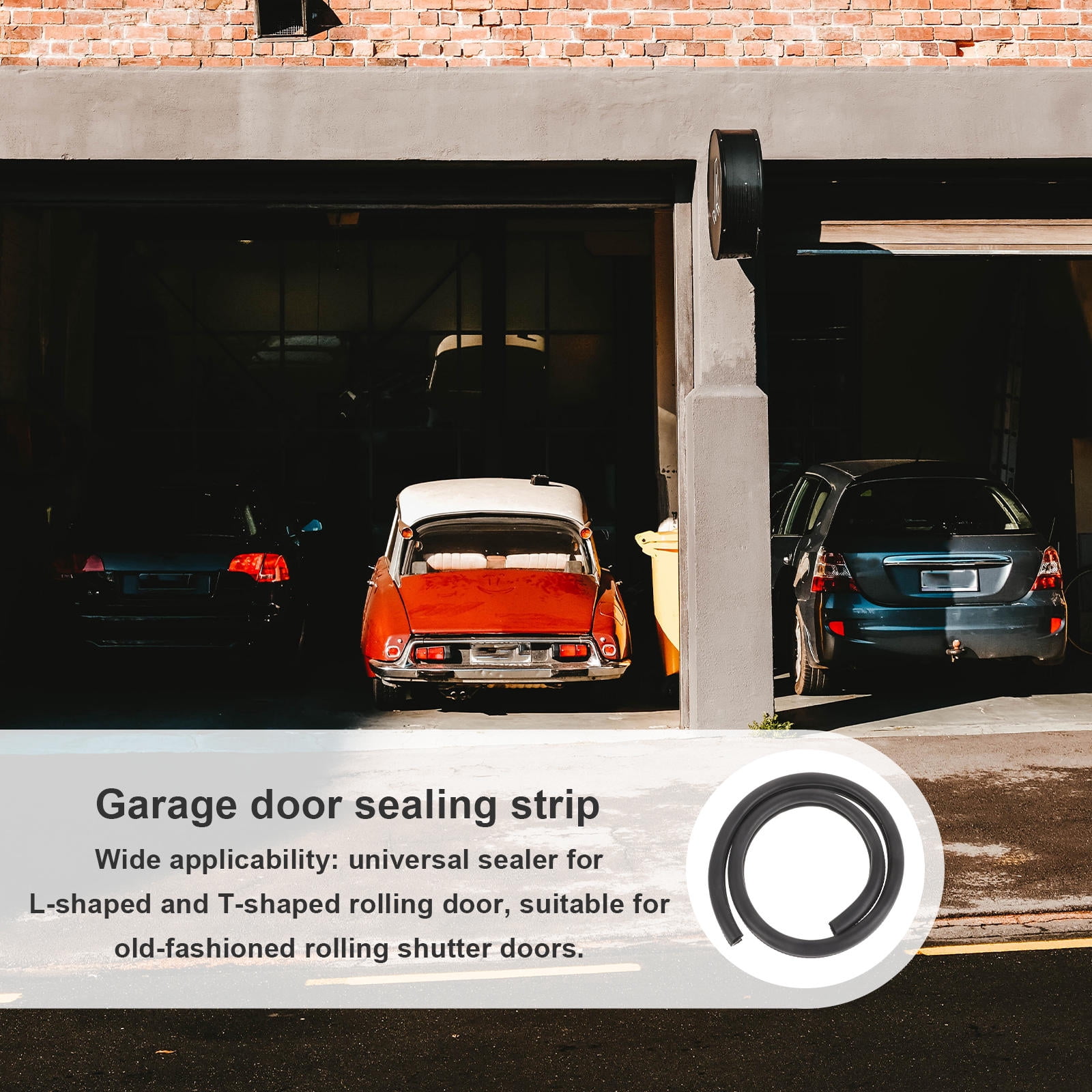 RENACLIPY Garage Door Seal with Dirtproof Design, 1 Bar Weather Stripping for Enhanced