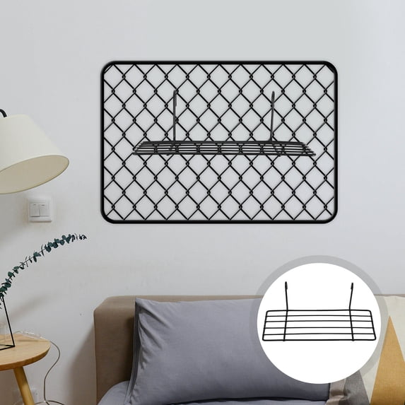 Wire Rack Designs RENACLIPY Black Wire Grid Wall Mounted Storage Shelf, 25 x 10 cm Metal ...