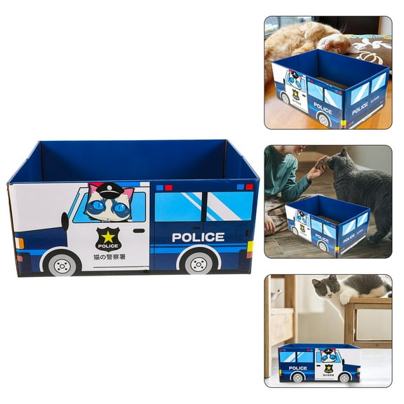 RENACLIPY Cardboard Cat House with Scratching , Comfortable Indoor Cat Shelter and Playhouse