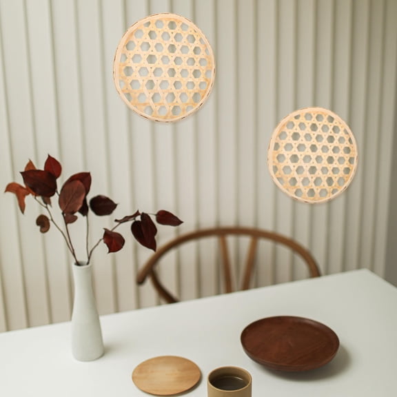 RENACLIPY Boho Wall Basket Decor for Versatile Home Decoration in Beige Bamboo, Craftsmanship, Size 15.5 Inch