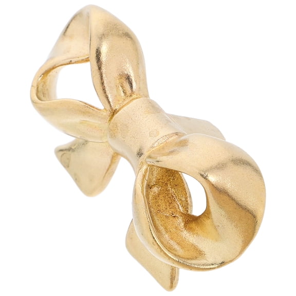 RENACLIPY Brass Drawer Pulls Bow Shaped Knob Golden 1Pack