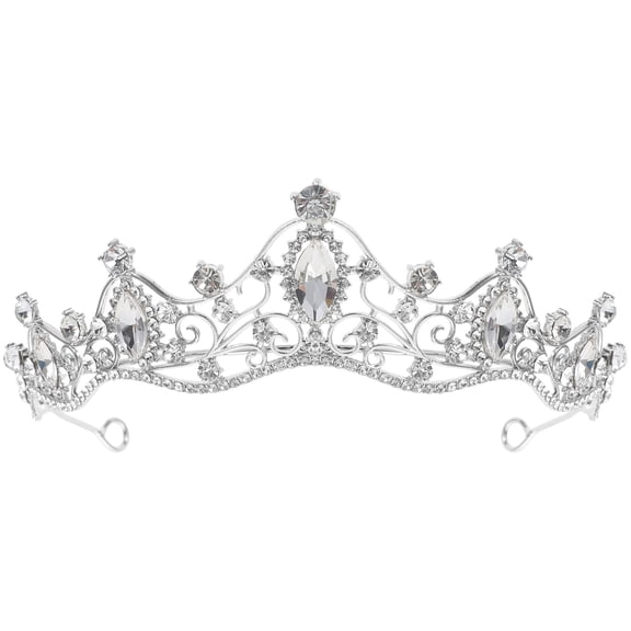 RENACLIPY Plated Silver Baroque Rhinestone Crown for Elegant Weddings and Special Occasions