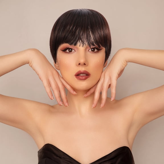 RENACLIPY Brown Hair Piece for Thinning Hair Lightweight Clip on Synthetic Wiglet