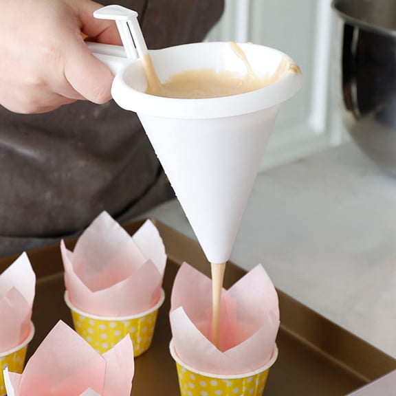 RENACLIPY Baking Funnel Dispenser White Easy to Use Cake Decorating Kitchen Tool