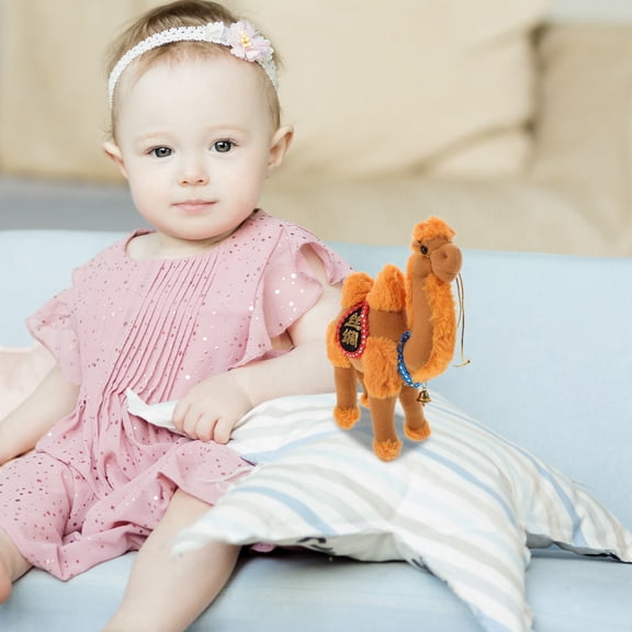 RENACLIPY Light Brown Camel Plush Figurine for Home Decor, Soft Stuffed Animal Toy, 1 Piece Decorative