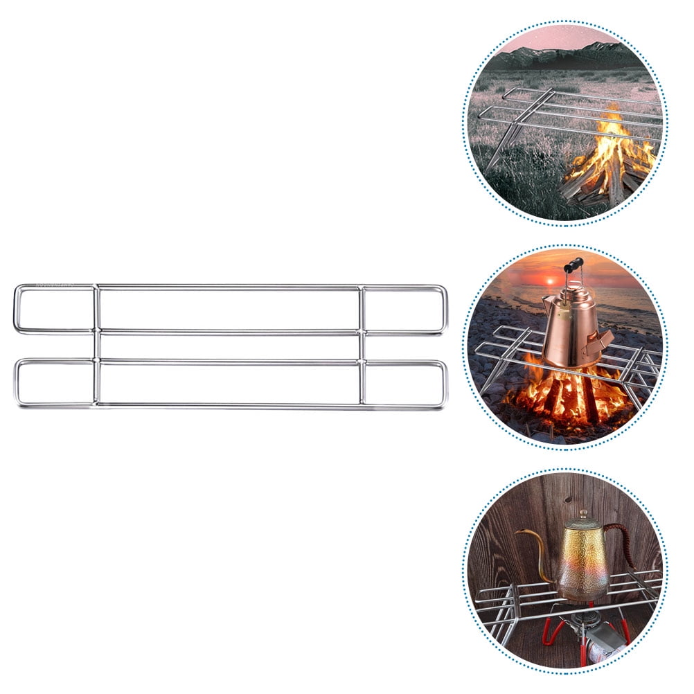 RENACLIPY Camping Campfire Rack Barbecue Grill Stainless Steel 1Set ...