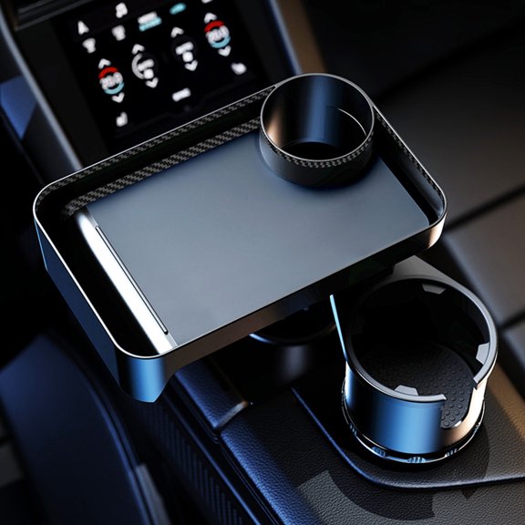 RENACLIPY Black Plastic Rotating Car Cup Holder 1-Pack for Vehicle Drink Holders