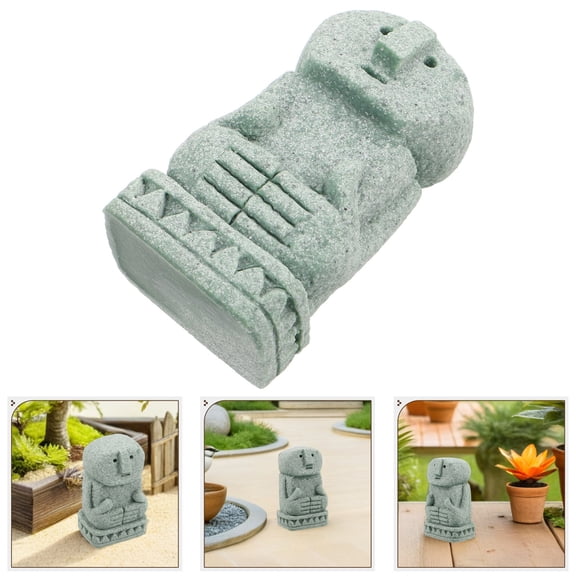 RENACLIPY Carved Stone Face Statue Balinese Natural Stone Sculpture for Tabletop Garden Decoration
