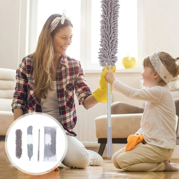 RENACLIPY Ceiling Duster Brush Set with Chenille and Microfiber Multipurpose Cleaning Tools for Home and Office