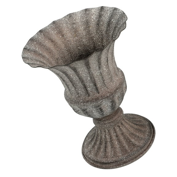 RENACLIPY Dark Brown Memorial Vase Iron Cemetery Ornament with Stable Ground Attachment for Outdoor Grave Decoration