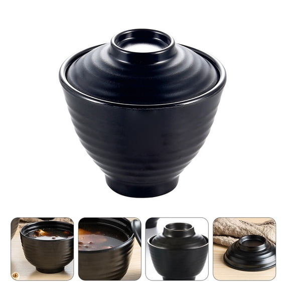 RENACLIPY 8.5 Inch Black Noodle Bowl, and Easy to Clean, Stylish Kitchen Tableware for Home and Everyday Use